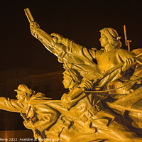 Buy canvas prints of Mao Zedong Statue Heroes Zhongshan Square Shenyang China Night by William Perry