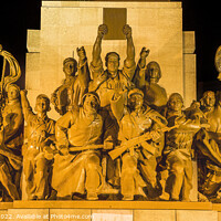 Buy canvas prints of Mao Statue Heroes Zhongshan Square Shenyang China Night by William Perry