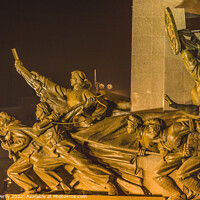 Buy canvas prints of Mao Statue Heroes Zhongshan Square Shenyang Liaoning China Night by William Perry