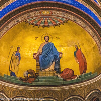 Buy canvas prints of Jesus Christ Fresco Saint Paul Church Nimes Gard France by William Perry