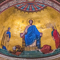 Buy canvas prints of Jesus Christ Fresco Saint Paul Church Nimes Gard France by William Perry