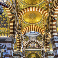 Buy canvas prints of Basilica Mosaics Notre Dame de la Garde Church Marseille France by William Perry