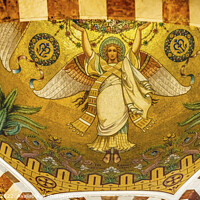 Buy canvas prints of Angel Mosaic Notre Dame de la Garde Church Marseille France by William Perry