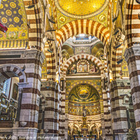 Buy canvas prints of Basilica Mosaics Notre Dame de la Garde Church Marseille France by William Perry