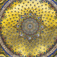 Buy canvas prints of Golden Ceiling Mosaic Notre Dame de la Garde Church Marseille Fr by William Perry