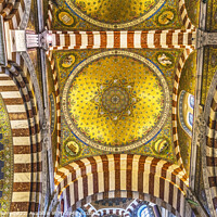 Buy canvas prints of Golden Ceiling Mosaic Notre Dame de la Garde Church Marseille Fr by William Perry