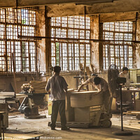 Buy canvas prints of Chinese Wood Furniture Factory by William Perry