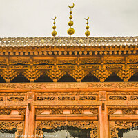 Buy canvas prints of Ornate Wooden Mosque Close Up China by William Perry