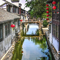 Buy canvas prints of Zhouzhuang Ancient Chinese City with Canals by William Perry