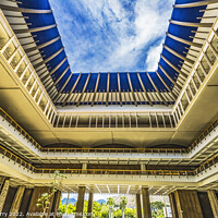 Buy canvas prints of Open Air Atrium State Capitol Building Legislature Honolulu Hawa by William Perry
