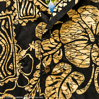 Buy canvas prints of Colorful Hawaiian Shirt Black Brown Waikiki Honolulu Hawaii by William Perry