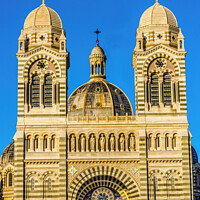 Buy canvas prints of Cathedral Saint Mary Mejor Outside Dome Marseille France by William Perry