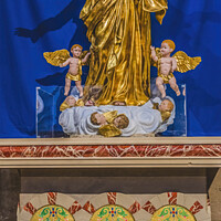 Buy canvas prints of Mary Assumption Statue Cathedral Saint Mary Mejor Basilica Marse by William Perry