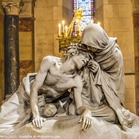 Buy canvas prints of Mary Pieta Statue Cathedral Marseille France by William Perry