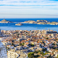 Buy canvas prints of Cityscape Islands View Apartment Buildings Marseille France by William Perry