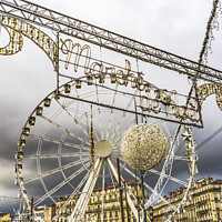 Buy canvas prints of Ferris Wheel Christmas Decorations Marseille France by William Perry