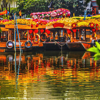 Buy canvas prints of Flower Boats Lychee Bay Luwan Guangzhou Guangdong Province China by William Perry