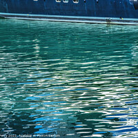 Buy canvas prints of Green Blue Water Reflection Abstract Channel Marina Miami Florid by William Perry