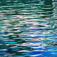 Buy canvas prints of Green Blue Reflection Abstract Channel Marina Miami Florida by William Perry