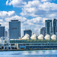 Buy canvas prints of Cruise Terminal Main Channel Downtown Miami Florida by William Perry
