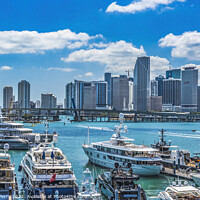 Buy canvas prints of Channel Bridges Marina Yachts Downtown Miami Florida by William Perry