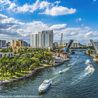 Buy canvas prints of Open Brickell Avenue Bridge River Buildings Downtown Miami Flori by William Perry