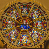 Buy canvas prints of Saint Cecelia Angels Rose Window Gesu Church Miami Florida by William Perry
