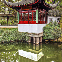 Buy canvas prints of Ancient Red Pagoda Garden Humble Administrator Suzhou China by William Perry