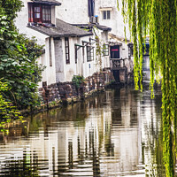 Buy canvas prints of Ancient Chinese Houses Reflection Canal Suzhou China by William Perry