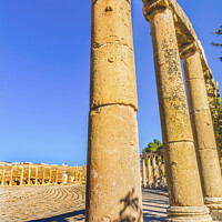 Buy canvas prints of Oval Plaza Ionic Columns Ancient Roman City Jerash Jordan by William Perry