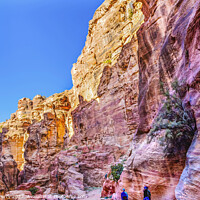 Buy canvas prints of Outer Siq Canyon Hiking Entrance Petra Jordan  by William Perry
