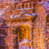 Buy canvas prints of Small Rose Red Rock Tomb Outer Siq Petra Jordan  by William Perry