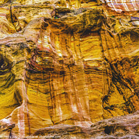 Buy canvas prints of Yellow Cliffs Outer Siq Canyon Petra Jordan  by William Perry