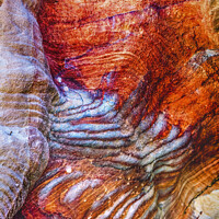 Buy canvas prints of Red Blue Rock Abstract Near Royal Tombs Petra Jordan by William Perry