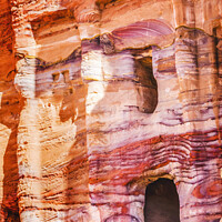 Buy canvas prints of Colorful Red Blue Rock Tomb Petra Jordan  by William Perry