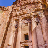 Buy canvas prints of Rock Royal Tomb Morning Petra Jordan  by William Perry