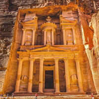 Buy canvas prints of Yellow Golden Treasury Morning Petra Jordan  by William Perry