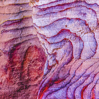 Buy canvas prints of Red Blue Rock Abstract Near Royal Tombs Petra Jordan by William Perry