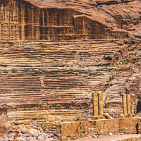 Buy canvas prints of Red Carved Amphitheater Petra Jordan  by William Perry