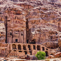 Buy canvas prints of Royal Rock Tombs Petra Jordan  by William Perry