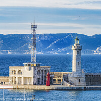 Buy canvas prints of Harbor Lighthouse Buildings Marseille France by William Perry