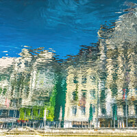Buy canvas prints of Inner Harbor Buildings Reflection Abstract Lucerne Switzerland by William Perry