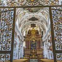 Buy canvas prints of Gate Jesuit Church Basilica Altar Lucerne Switzerland  by William Perry