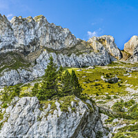 Buy canvas prints of Rock Cliffs Pastures Climbing Mount Pilatus Lucerne Switzerland by William Perry