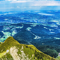 Buy canvas prints of White Church Mount Pilatus Lucerne Switzerland by William Perry