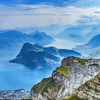 Buy canvas prints of Cliff Mount Pilatus Lake Lucerne Switzerland by William Perry