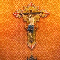 Buy canvas prints of Pamplona Crucifix St. Augustine Cathedral Catholic Tucson Arizona by William Perry