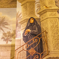 Buy canvas prints of Nun Praying Painting St. Augustine Cathedral Tucson Arizona by William Perry