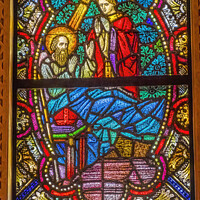 Buy canvas prints of Stained Glass St Augustine Cathedral Catholic Tucson Arizona by William Perry