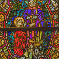 Buy canvas prints of Stained Glass St Augustine Cathedral Catholic Tucson Arizona by William Perry